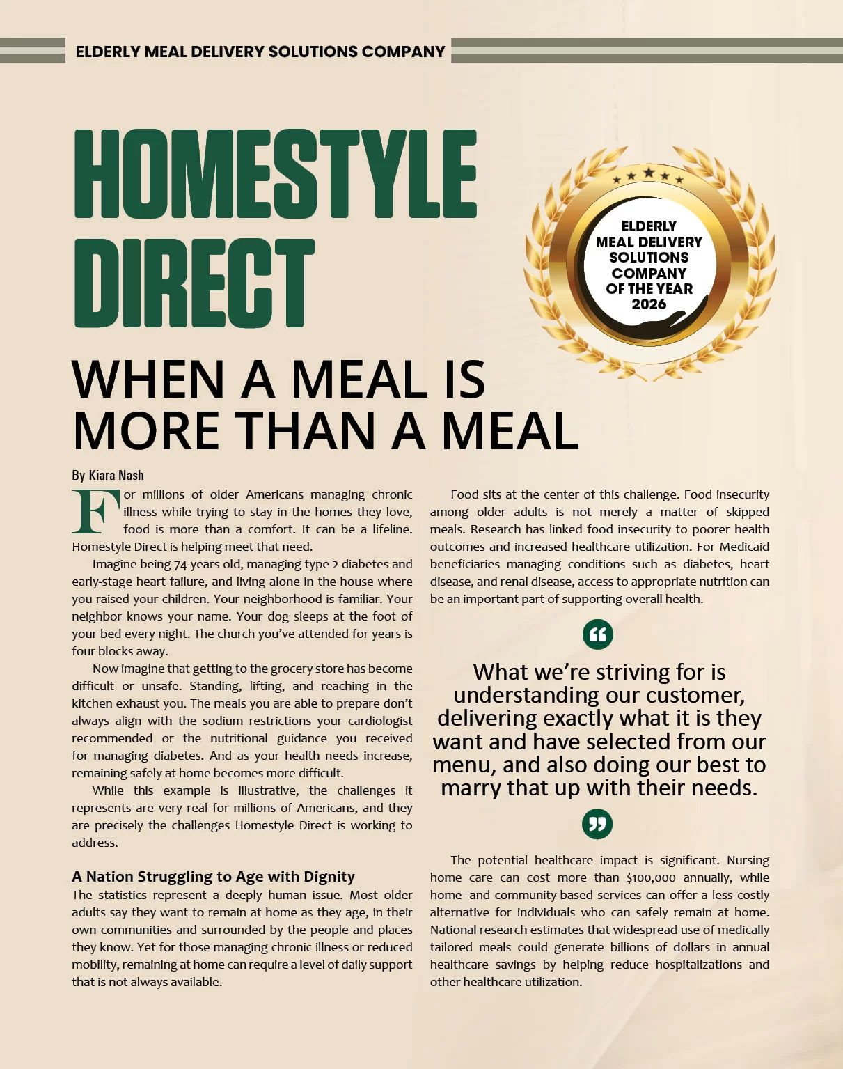  Senior Food Service | Energy Business Review